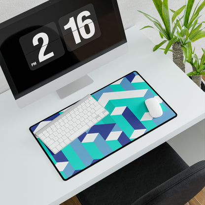 Isometric Blue Desk Mat