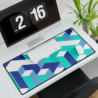 Isometric Blue Desk Mat