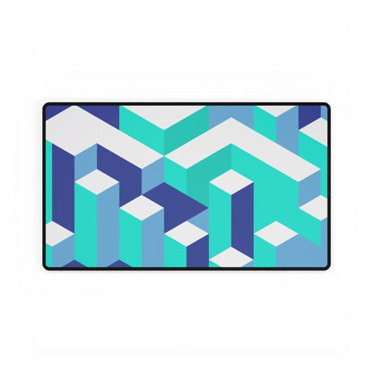 Isometric Blue Desk Mat
